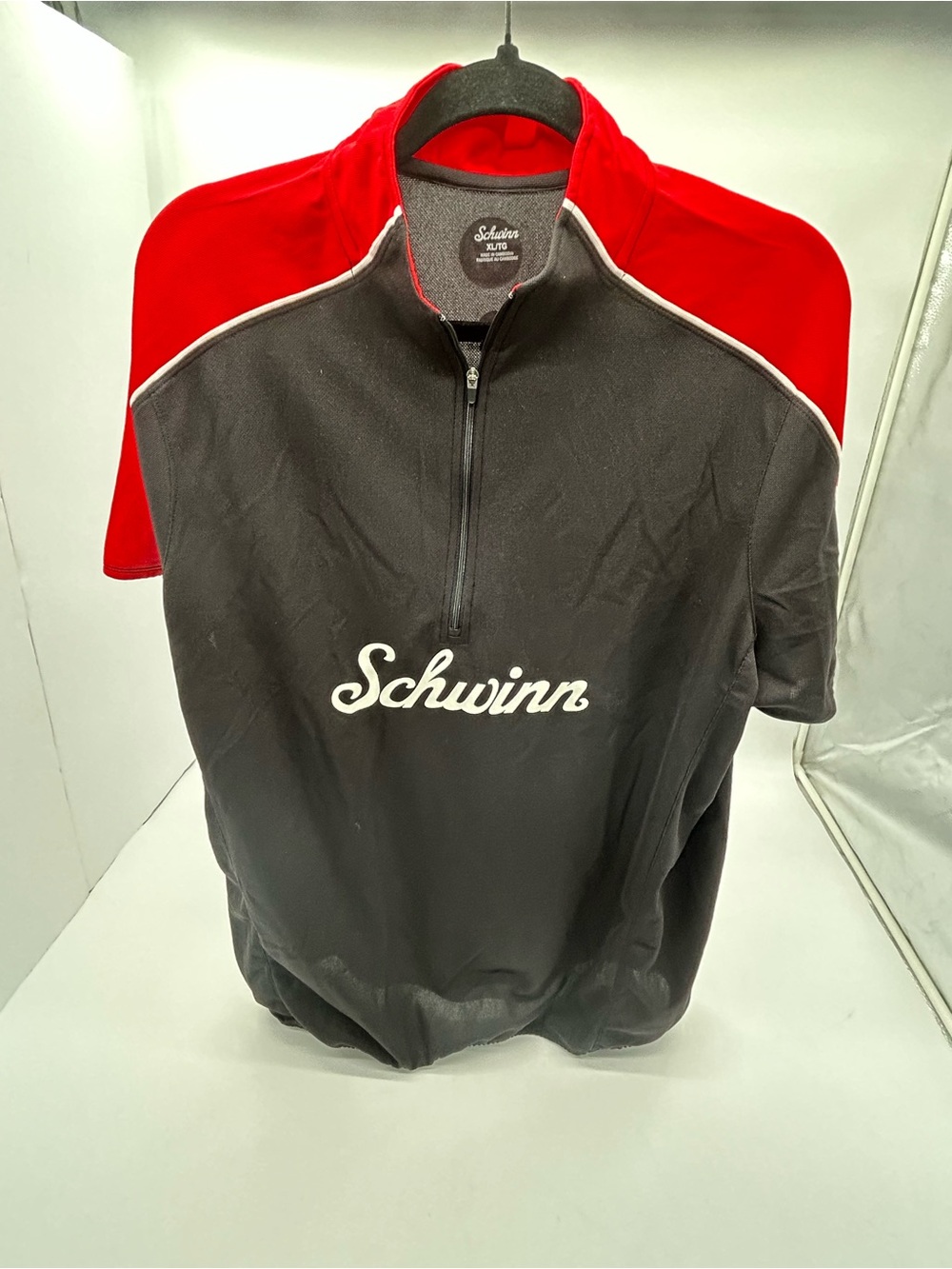 Schwinn Black & Red 1/4 ZipCycling Jersey Short Sleeve XL